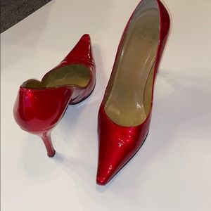 Vintage Stuart Weitzman Patent Red Pumps